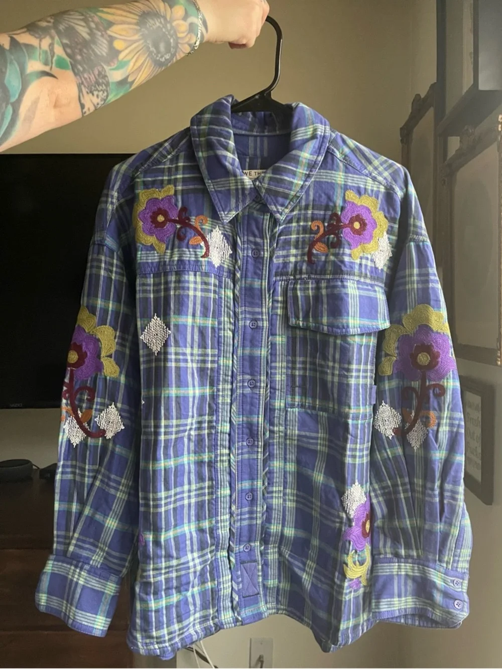 NWT- We The Free Embroidered Sashiko Shirt - Picture 3 of 3